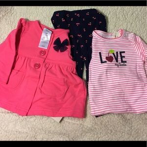 3 piece cherry clothing set